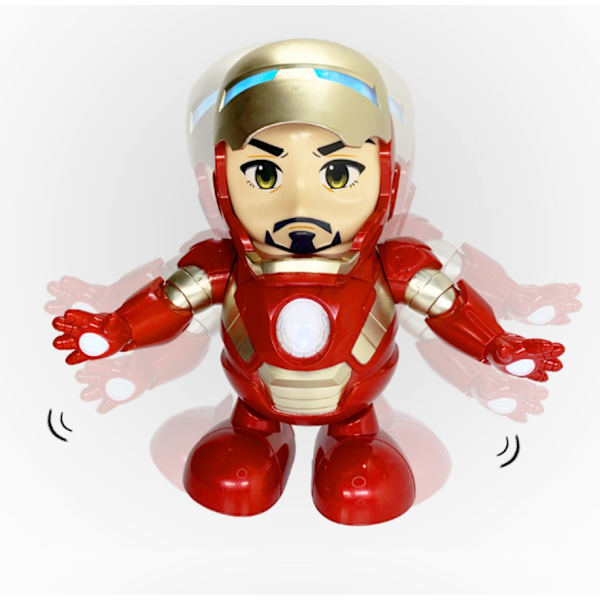 Dans och sjunger leksak elektrisk robot musik barngåva Iron Man