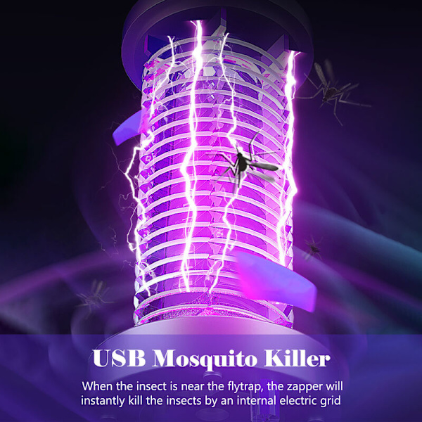 Mosquito Killer Lamp,UV Elektrisk Flugdödare,3000V Effektiv Insektsdödare Range 40m²,11W Gnat Trap Moth Catcher，Använder USA