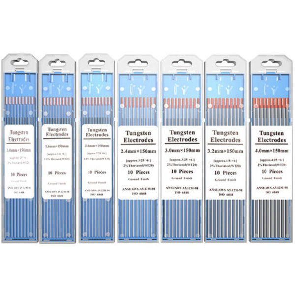 Wolframnål, wolframstangelektrode til buesvejsemaskine, (rødt hoved 1,6X150, 10 stk./æske)