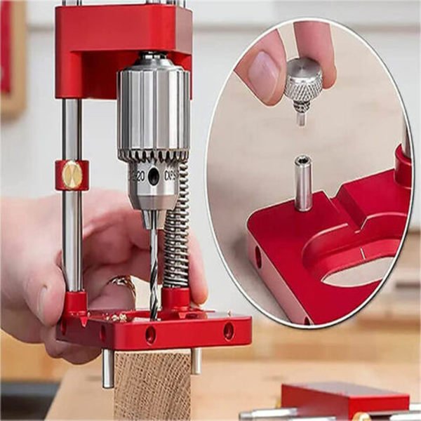 Drill Locator Bærbar Drill Jig Guide Presis Drill Locator Steel Carpenter Trebearbeidingsverktøy Modell: Svart