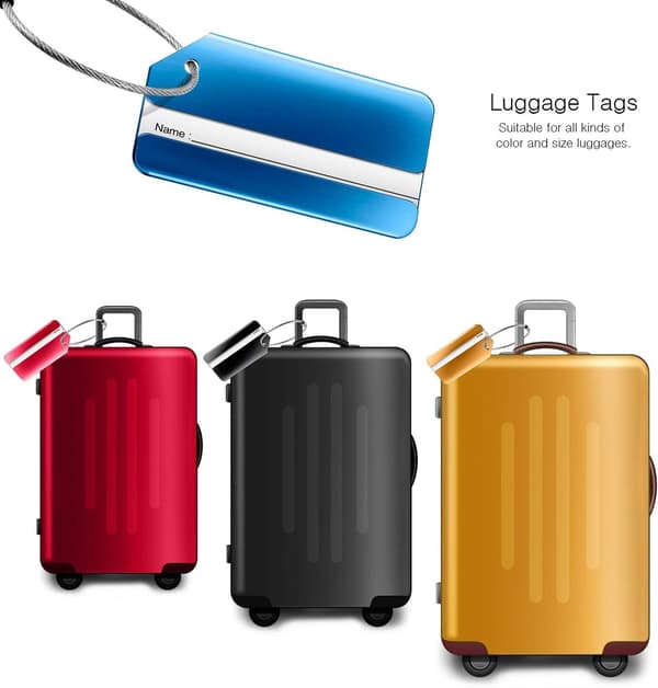 Aluminium bagasjelapp med rustfritt stålkabel, bagasjelapp, Tra[ht]