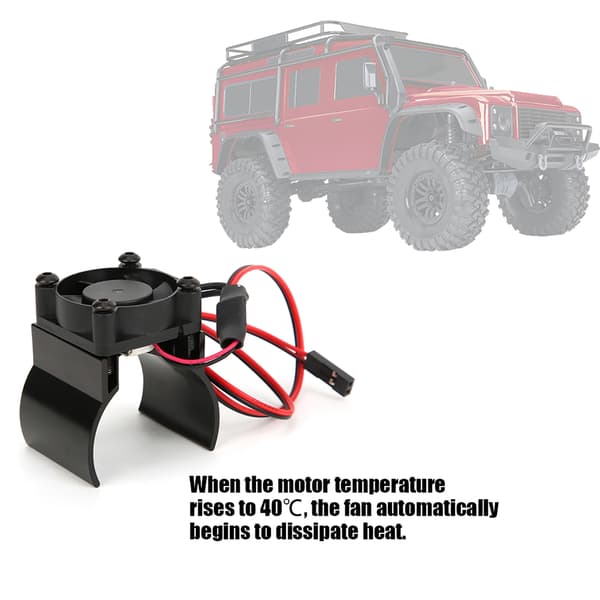 Motor Køleplade Køleventilator 1/10 RC Bilmodel Tilbehør Passer til Traxxas TRX-4 Sort