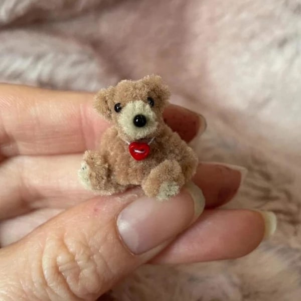 Tiny Handmade Teddy Bear - A Little Pocket Bear Klem Brown