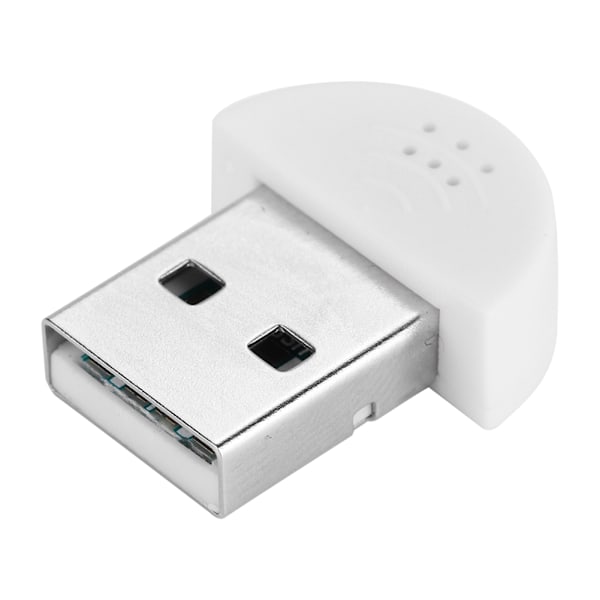 Bærbar USB Mini Studio Mikrofonadapter til PC - Hvid Lydoptagelsesmikrofon White