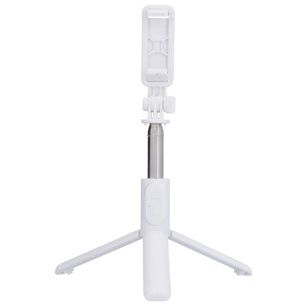 101 cm/39,8 tommer multifunksjonell stativ-selfiestang roterende Bluetooth-selfiestang for Android/iOS hvit