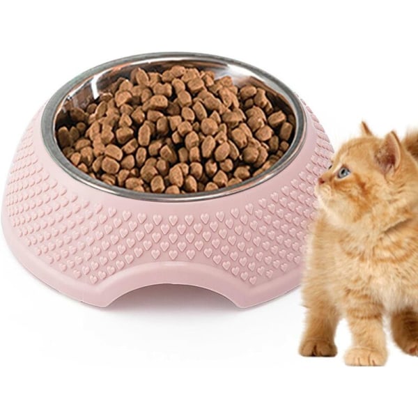 Koiran ja kissan kulho, suuri kapasiteetti ruostumattomasta teräksestä valmistettu ruokakulho (vaaleanpunainen)