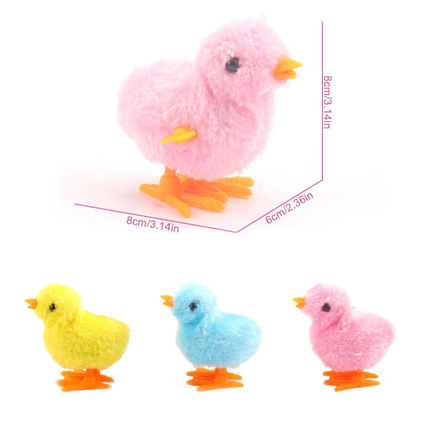 Jumping Chick Wind Up Lelut Uutuus Chicken Hopping Windup Lelu Pink
