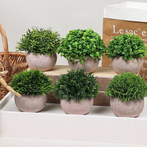 Simulerede grønne planter Nordisk stil hjemmekontor dekoration pottegrønne planter (Milan græs potteplanter)