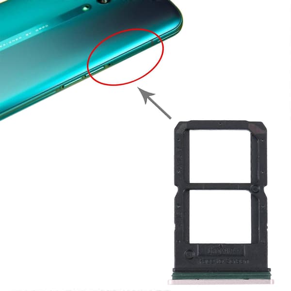 For OPPO Reno SIM + SIM / Micro SD-kortskuff Gold
