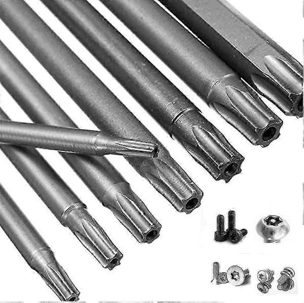 Magnetisk Torx Skruetrækker Bits Sæt - Ekstra Lang 1/4 tomme Sekskant Skaft 100mm