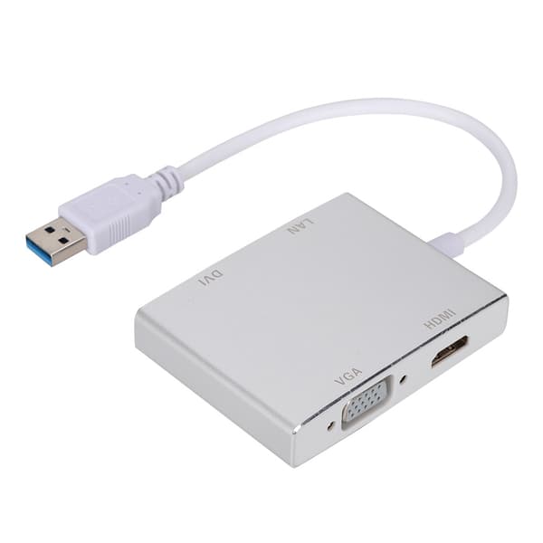 Høykvalitets Multi-funksjonell Aluminium Legering USB 3.0 til VGA/HDMI/LAN/DVI Konverter Adapter
