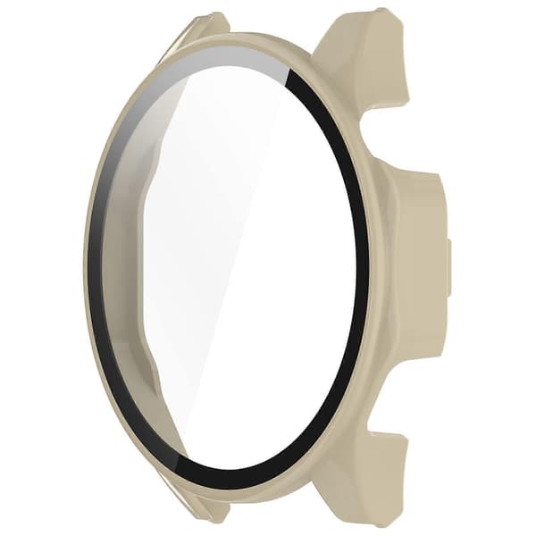 PC+hærdet glas integreret smart urkasse Ivory White For Honor Watch 4 Pro