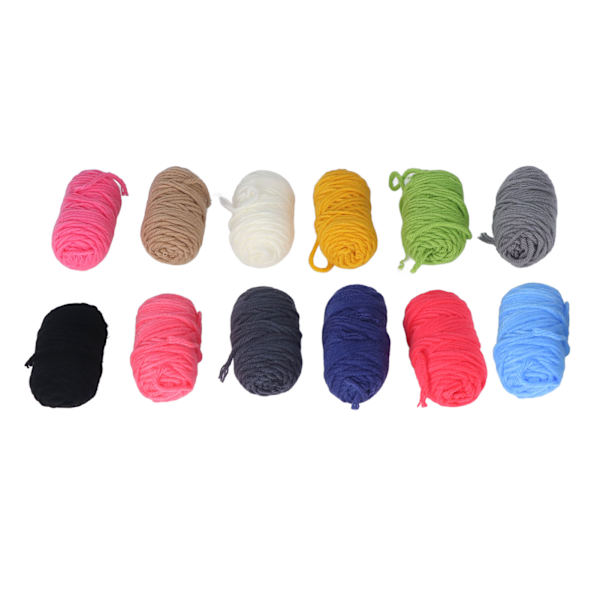 Pom Pom Maker Set: Inkluderer 4 størrelser for enkel håndverk med 12 farget garn - Ideell for DIY-prosjekter