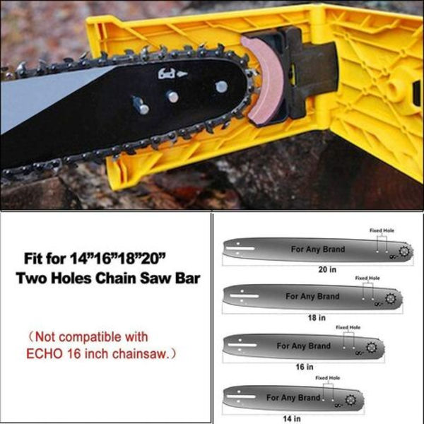 Tandvässare för motorsåg, automatisk skärpning (1 st), utbytbar bryne (3 st), passa svärd med 2 styrhål (