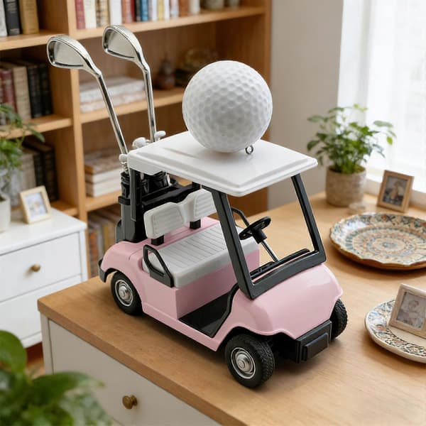 Præcis Pullback Legering Golfvogn Legetøjsmodel Figur Sæt Med Golftema Tilbehør Til Børn og Voksne Samlere Hvid White