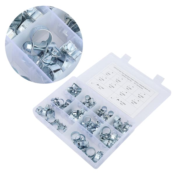 60 st/set Galvaniserade Mini Slangklämmor Bränsleslang Rörklämma Biltillbehör