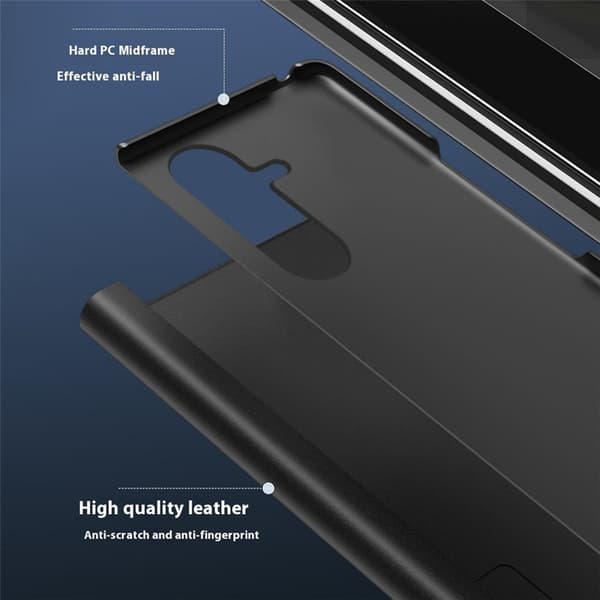 Samsung Z Fold7 Clear View Pung Etui - Sort Svart black