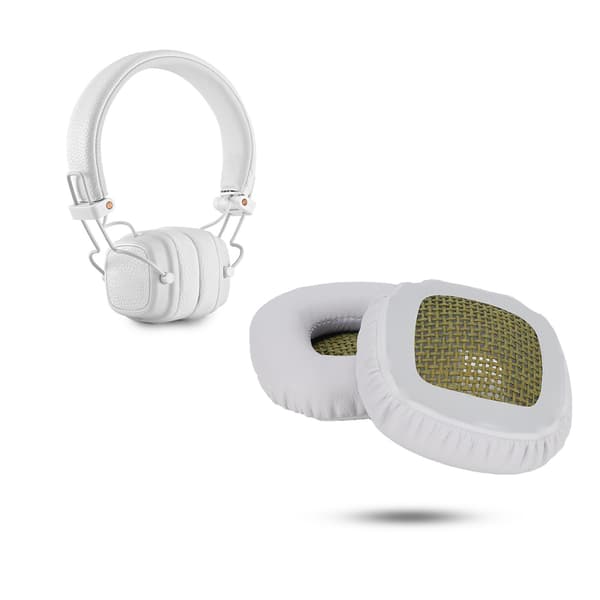 Hvite Bomulls Headset Hodetelefon Ørepute Deksel Erstatningsdeler for Marshall Major