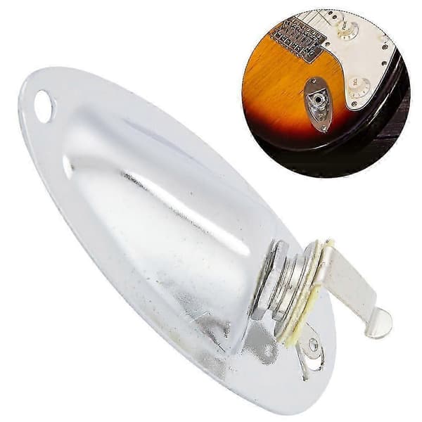 Silver Båtstil 1/4 tums elgitarr pickup utgång ingång krom jack plugguttag