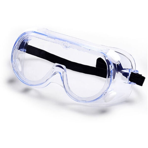 Antidugg beskyttelsesbriller med klare linser og vidsyn, justerbar mot kjemiske sprut, fleksibel og lett
