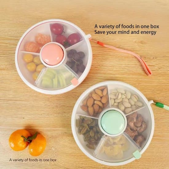 Pink Snack Spinner - Reusable Rotating Snack Container - Comes with 5 Trays and Hand Straps - Portable Snack Box (Pink)