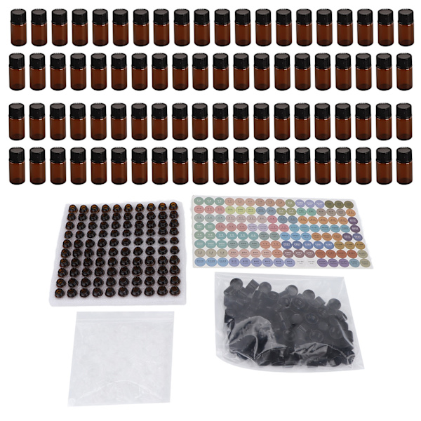 100-pack 3 ml mini dropperflaskor vattentäta hållbara luktfria läckagesäkra klara 3 ml dropperflaskor