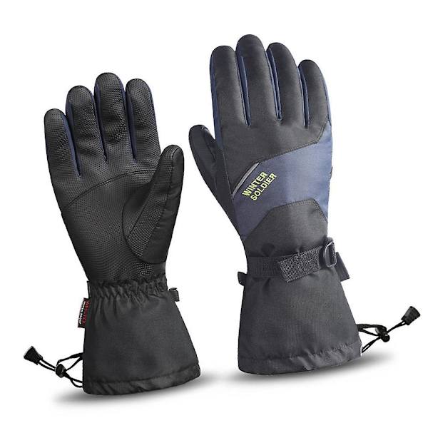 Vattentäta skid- och snöhandskar, vintervarma skidhandskar med pekskärm för män och kvinnor L SK05 black and blue