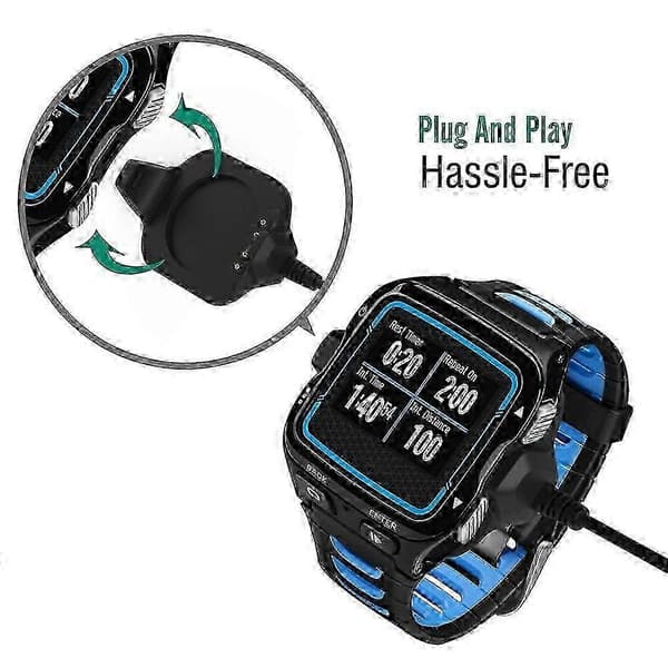 Garmin Forerunner 920XT USB-ladekabel - Hurtigladeklips for Multisport GPS-klokke svart