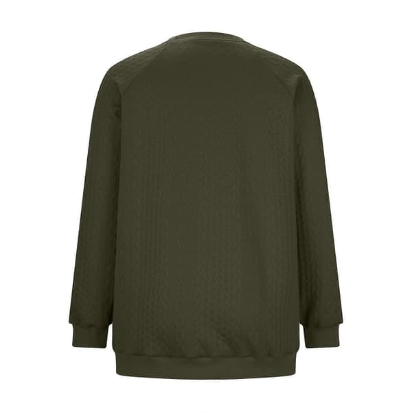 Dame Oversized Sweatshirt Afslappet Langærmet Rund Hals Tekstureret Løs Pullover Efterårsskjorte med Lommer Hvid M White M