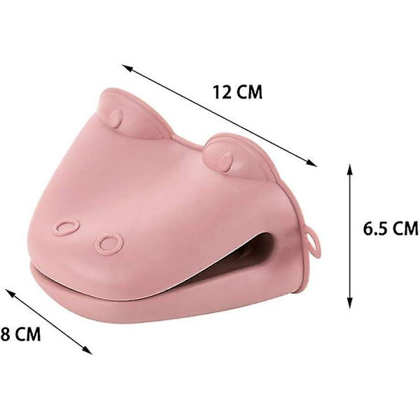 1 par ugnsvantar i silikon Mikrovågsugn Värmebeständiga handskar Matlagning Nypvantar Miniugnsvantar Halkskyddande köksugnshandskar för kök Co Pink