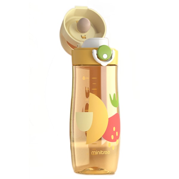 Strå typ baby rak kopp dagis grundskoleelever bärbar vattenkokare anti-fall kopp sommar (gul fisk) 480ML