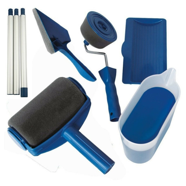 Paint Roller Kit med 6 maleverktøy, med integrert tank, anti-drypp og anti-smuss system, enkel å bruke