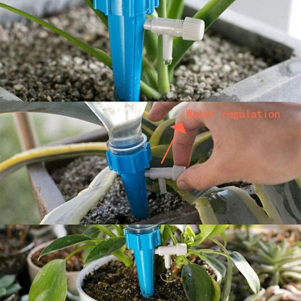 Drypvandingssæt, automatisk vandingskegle Plantevandingssystem, justerbar drypper til udendørs flaskevanding, 12