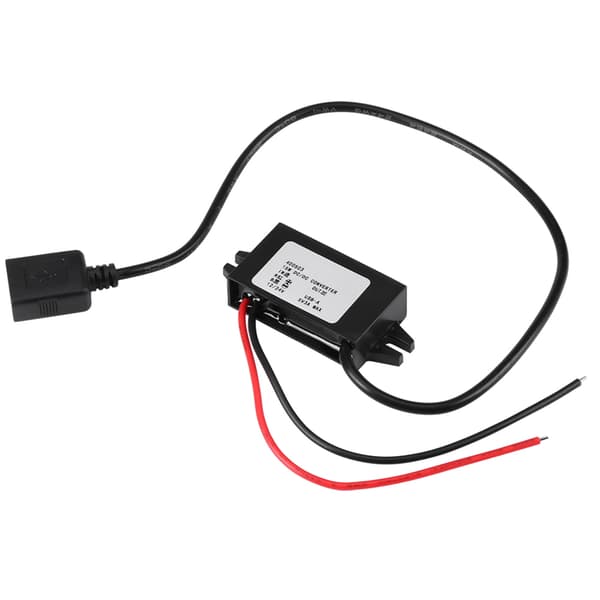 [HT]1 stk. DC-DC Buck Adapter 12V/24V til USB 5V 3A Konverter Regulator Kabelledninger