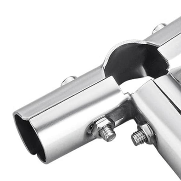 10 stk. rørkobling i rustfritt stål 25 mm diameter for rundrørstilkobling, to koblinger silver Five Connector