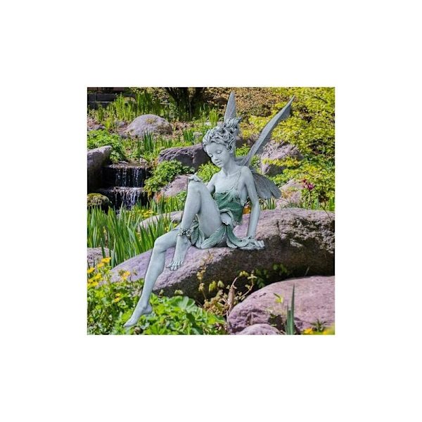 Vit handgjord prydnad i harts, 22 cm stor blomsterälva