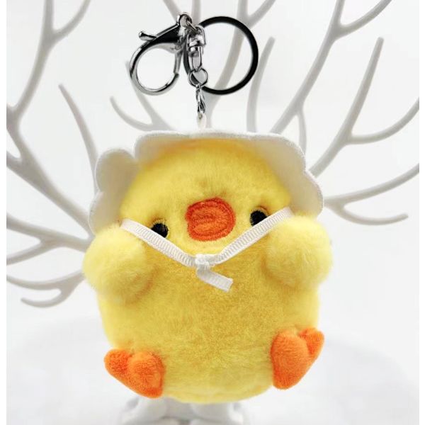 Søt Chick Plush Bag Charm nøkkelring B