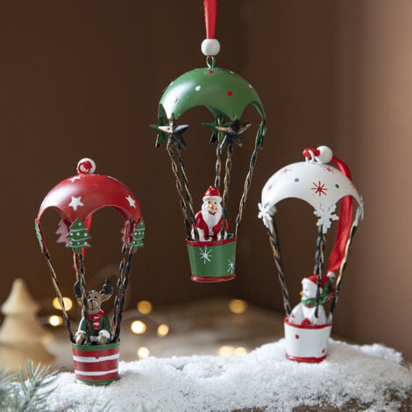 3stk julepynt trævedhæng julepyntbold til glædelig jul DIY fest julemanden