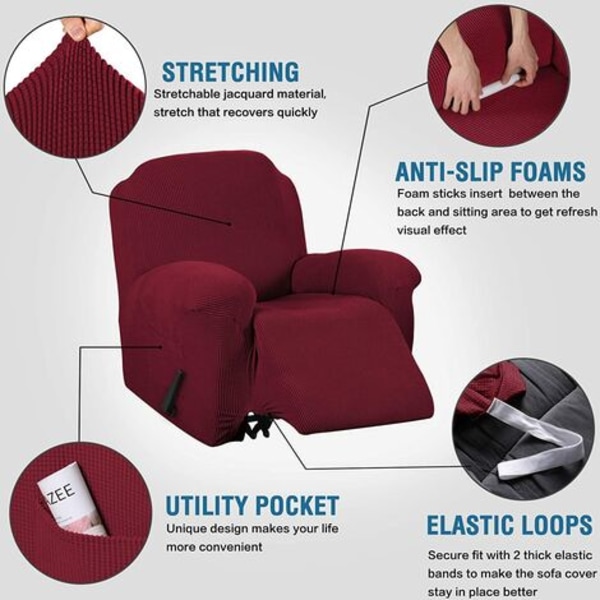 Super Stretch sohvan päälliset Lepotuoli Slipcovers Lepotuoli tuolin päälliset Istutettu Muoto Vakio/Ylisuuret Power Lift R