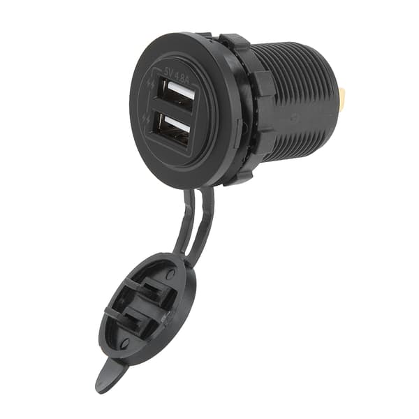 Dobbel USB Billader 60cm Kabel 12V 24V for Bil Båt ATV