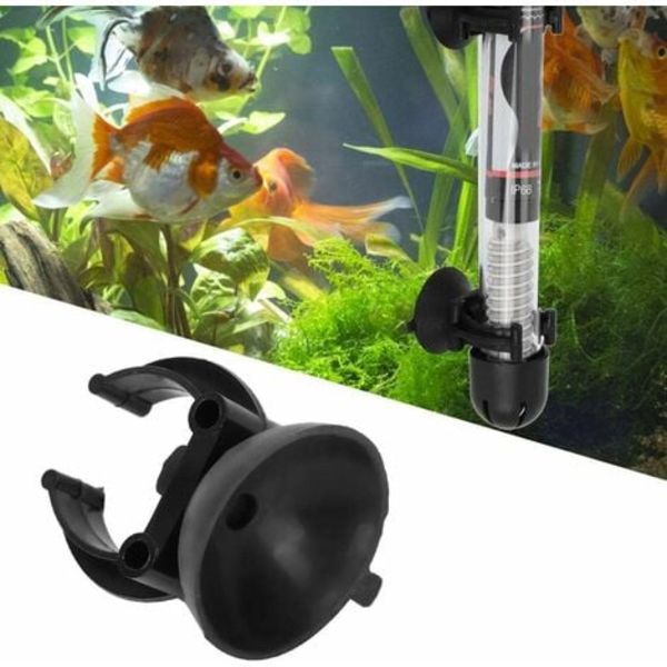 Clips med sugekop, 10 stk sort Clip Fastener til Aquarium Heater Pump Tube