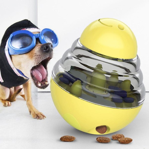 Pet Tumbler Interactive Toy, Dog Shaking Food Leak Ball YELLOW