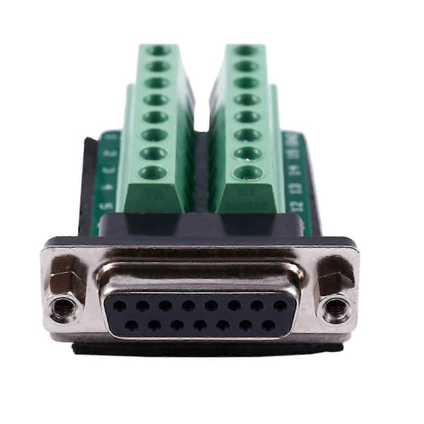 2X DB15 D-SUB VGA 15-bens hunadapterstik Terminal Breakout printkort