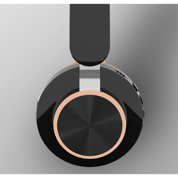 Stereo infällbara on-ear Bluetooth -hörlurar med 5.0 subwoofer (svart)