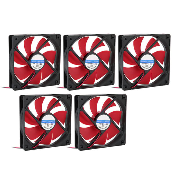 5 stk. Computer Strømforsyning Køleventilator Strømforsyning Køler LED PC Kabinet Ventilator Køleplade 12V 12cm