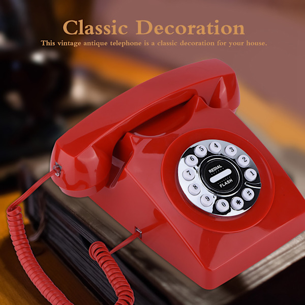 Vintage Röd Western Stil Antik Telefon med Klar Ljud och Nummerlagring
