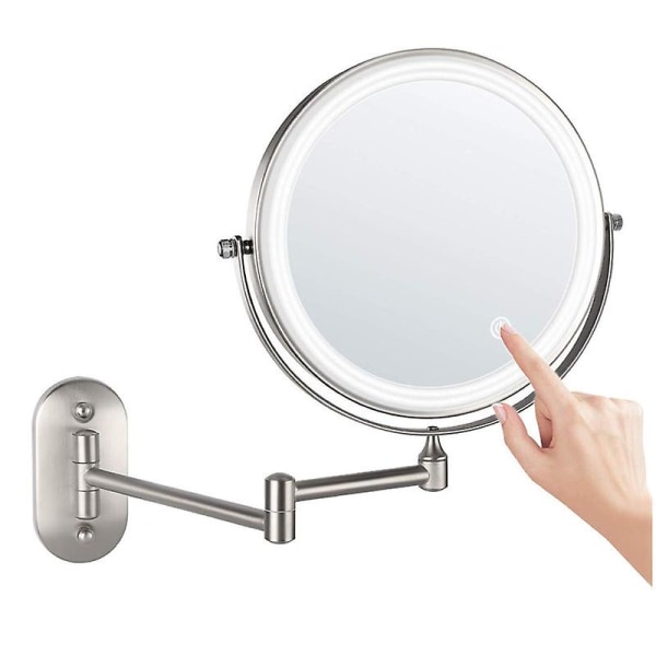 8-tommer genopladeligt makeupspejl Stainless steel 3X