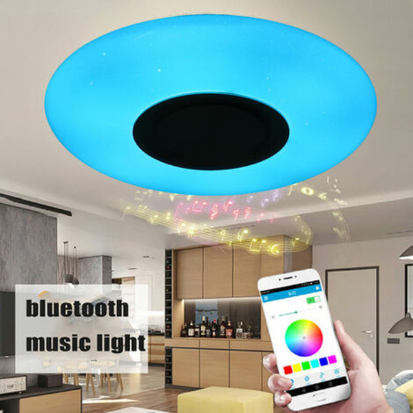 150W 220V 3D-ljus RGB LED-takljus Musikljus med fjärrkontroll, Bluetooth högtalare, APP-kontroll Nattlampa för
