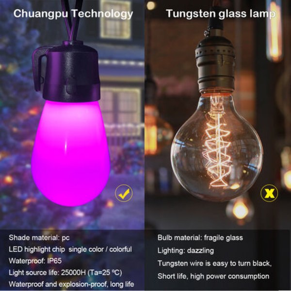 15M udendørs string lys med LED IP65 vandtæt, dekoration udendørs string lys, fjernbetjening