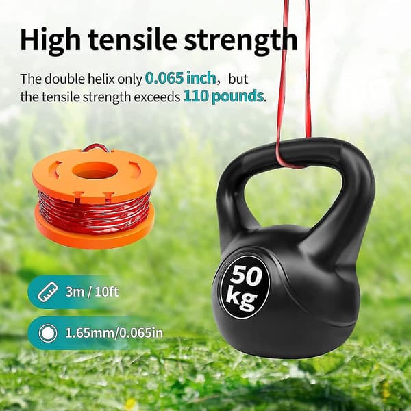 10-pak Trimmerspole Line til Worx, (wa0010) erstatningstrimmerspole Line til Worx, trimmer Line Ref[ht]